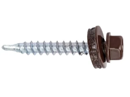 Купить Саморез кровельный 4,8x35 мм сверло 5 мм №1, Цинк, RAL 8017, Hardwex в интернет-магазине Akvilon.kz Купить Саморез кровельный 4,8x35 мм сверло 5 мм №1, Цинк, RAL 8017, Hardwex в интернет-магазине Akvilon.kz