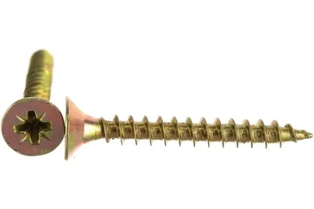 Купить Саморезы универсальные 5x40 (желтый цинк 10 шт), Стройбат в интернет-магазине Akvilon.kz