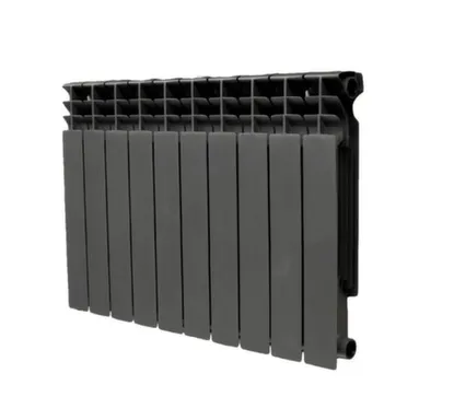 Купить Радиатор биметаллический Pro, 10 секций, серый, 500x100 мм, Teplon в интернет-магазине Akvilon.kz