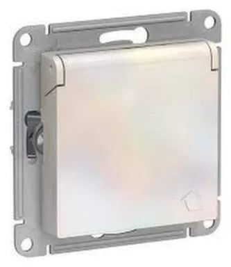 Купить Розетка одноместная с крышкой,серия AtlasDesign жемчуг в интернет-магазине Akvilon.kz