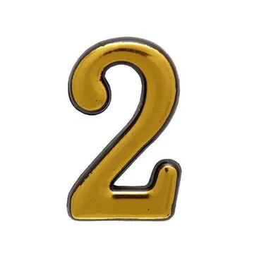 Купить Цифра самоклеящаяся пластиковая Золото 2 в интернет-магазине Akvilon.kz