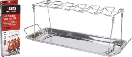 Купить Подставка для куриных крыльев и ножек на 12 слотов, с поддоном, 33x12x14,5 см, Koopman в интернет-магазине Akvilon.kz