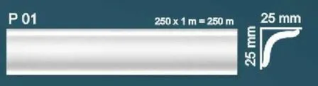 Купить Плинтус потолочный белый 25x25x1000мм, Solid в интернет-магазине Akvilon.kz