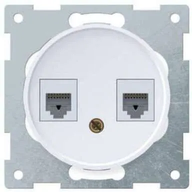 Купить Розетка 2-местная комп-комп OneKeyElektro Белый в интернет-магазине Akvilon.kz