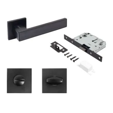 Купить Комплект ручек с защ. и фикс. ЛАНА мат.черный Аллюр в интернет-магазине Akvilon.kz