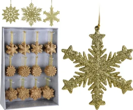 Купить Декорация подвесная Снежинка золотистая в асс, Koopman в интернет-магазине Akvilon.kz
