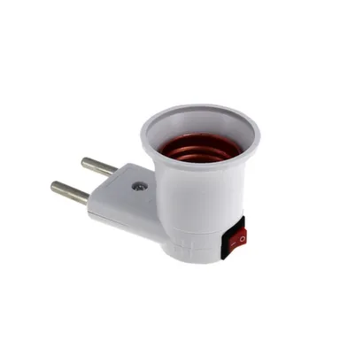 Купить Переходник-вилка Е27 с выключателем белый EKF в интернет-магазине Akvilon.kz