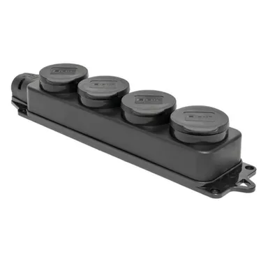 Купить Колодка однофазная, 4 места, с заглушками, каучуковая EKF в интернет-магазине Akvilon.kz