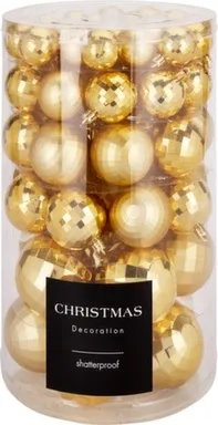 Купить Ёлочное украшение Шар, золото, набор 64 штуки, дизайн и размер в ассортименте, Koopman в интернет-магазине Akvilon.kz