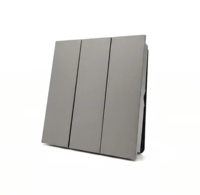 Выключатель 3-клавишный Auroom серия Linea механизм, Серый soft touch, 250V-10A в интернет-магазине Akvilon.kz Выключатель 3-клавишный Auroom серия Linea механизм, Серый soft touch, 250V-10A в интернет-магазине Akvilon.kz