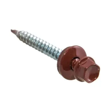 Купить Саморезы кровельные с буром 4,8x35 мм, кирпично-красные, 60 шт, Стройбат в интернет-магазине Akvilon.kz