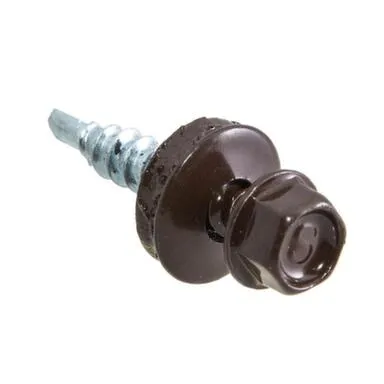 Купить Саморезы кровельные с буром 5,5x19 мм, темно-коричневые, 250 шт, Стройбат в интернет-магазине Akvilon.kz