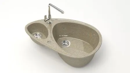 Купить Мойка кварцевая глянцевая Эмма без сифона, BERGG lab Песочный в интернет-магазине Akvilon.kz