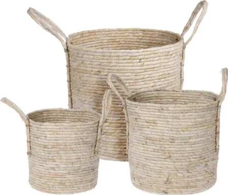 Купить Корзины плетёные с ручками: 33x33x40 см/ 28x28x34 см/ 26x26x29 см, Koopman в интернет-магазине Akvilon.kz