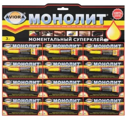 Купить Cуперклей Секундный AVIORA МОНОЛИТ 3 г в интернет-магазине Akvilon.kz