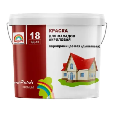 Купить Краска акриловая Радуга для фасадов 10 кг база С в интернет-магазине Akvilon.kz