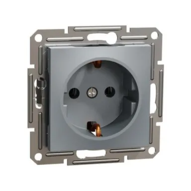 Купить Сталь розетка 1- мест.16А з/к Asfora в интернет-магазине Akvilon.kz