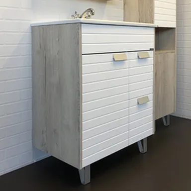 Купить Тумба Клеон дуб дымчатый с умыв Quadro 75 см, Comforty в интернет-магазине Akvilon.kz