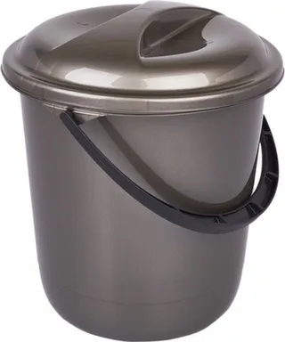 Купить Ведро с крышкой Rock'n'Roll, 7 л, антрацит, Spin&Clean в интернет-магазине Akvilon.kz