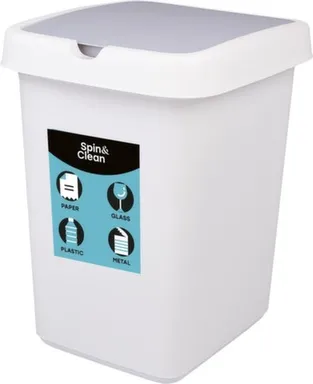 Купить Контейнер для раздельного сбора мусора Step, сухие отходы, с поворотно-откидной крышкой, 25 л, Spin&Clean в интернет-магазине Akvilon.kz