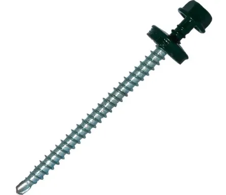 Купить Саморез кровельный 4,8x70 мм сверло 5 мм №1, Цинк, RAL 6005, Hardwex в интернет-магазине Akvilon.kz