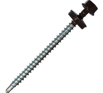 Купить Саморез кровельный 4,8x70 мм сверло 5 мм №1, Цинк, RAL 8017, Hardwex в интернет-магазине Akvilon.kz Купить Саморез кровельный 4,8x70 мм сверло 5 мм №1, Цинк, RAL 8017, Hardwex в интернет-магазине Akvilon.kz