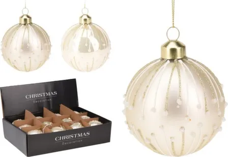 Купить Ёлочное украшение Шар, стекло, диаметр 8 см, в ассортименте, Koopman в интернет-магазине Akvilon.kz