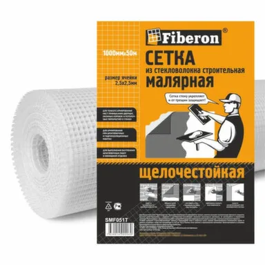 Купить Сетка строительная 1000мм х 50м МАЛЯРНАЯ белая,2,5x2,5, Fiberon в интернет-магазине Akvilon.kz