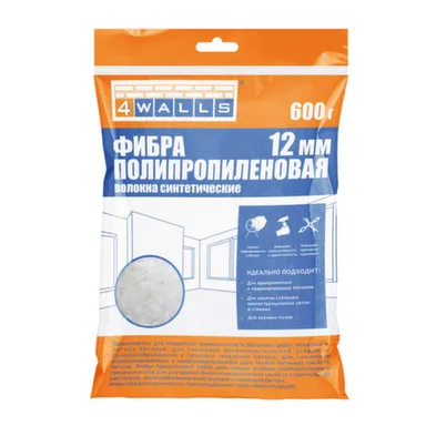 Купить Фибра полипропиленовая, размер 12 мм, 600 гр, 4Walls в интернет-магазине Akvilon.kz
