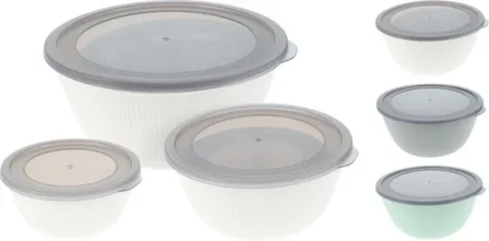 Купить Контейнер для пищевых продуктов с крышкой, набор из 3 штук: 500 мл, 1000 мл, 2000 мл, в ассортименте, Koopman в интернет-магазине Akvilon.kz