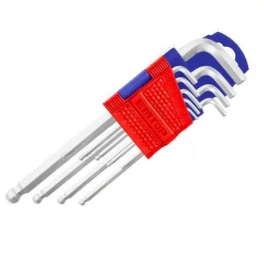 Купить Набор имбусовых ключей с шарнирными наконечниками HEX 1,5-10 мм, длинные, EMTOP в интернет-магазине Akvilon.kz