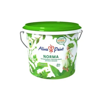 Купить Краска акриловая Norma для стен и потолков 15 кг протирающаяся, Alina Paint в интернет-магазине Akvilon.kz
