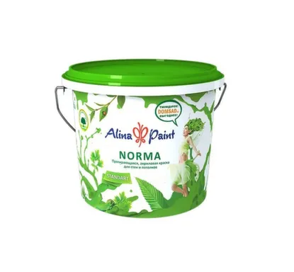 Купить Краска акриловая Norma для стен и потолков 25 кг протирающаяся, Alina Paint в интернет-магазине Akvilon.kz