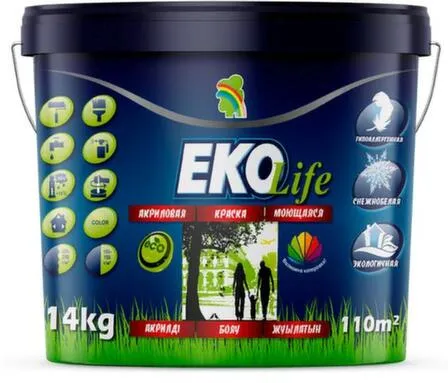 Купить Краска акриловая Радуга ECO Life белая моющаяся 14 в интернет-магазине Akvilon.kz