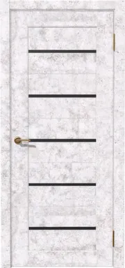 Купить Дверь межкомнатная FLOR Астра имитация стекла Лакобель черный Бетон 800 Дубрава Сибирь в интернет-магазине Akvilon.kz