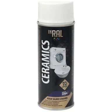 Купить Краска-аэрозоль INRAL КЕРАМИКА, белый глянец 400 мл в интернет-магазине Akvilon.kz