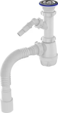 Купить Сифон бутылочный 1 1/2"х40 с отводом для стиральной машины, с гибкой трубой 40x40/50мм, Aquant в интернет-магазине Akvilon.kz