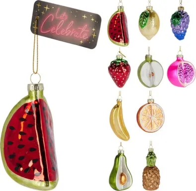 Купить Декорация подвесная Фрукты, 5x9 см, в ассортименте, Koopman в интернет-магазине Akvilon.kz