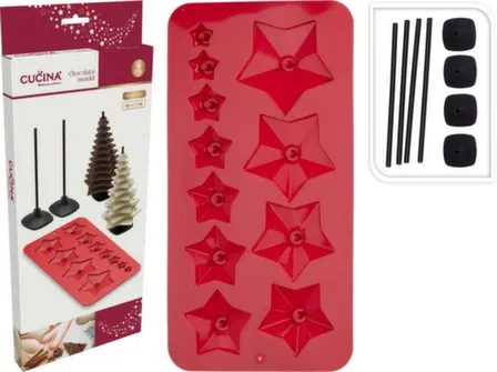 Купить Форма для шоколада Елка, 27x14x1 см, с основанием 4 шт и ножкой 4 шт, Koopman в интернет-магазине Akvilon.kz