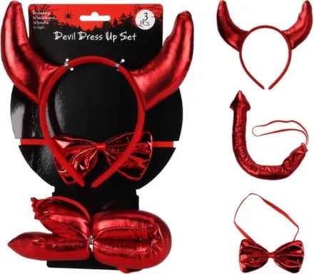 Купить Набор карнавальный для хэллоуина:ободок 20x20 см, галстук-бабочка 10 см, хвост 30 см, Koopman в интернет-магазине Akvilon.kz