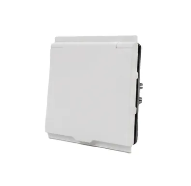 Розетка с крышкой Auroom серия Linea 1-местная (механизм) с/з, Белый soft touch, 250V-16A в интернет-магазине Akvilon.kz Розетка с крышкой Auroom серия Linea 1-местная (механизм) с/з, Белый soft touch, 250V-16A в интернет-магазине Akvilon.kz