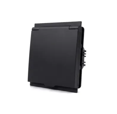 Розетка с крышкой Auroom серия Linea 1-местная (механизм) с/з, Черный soft touch, 250V-16A в интернет-магазине Akvilon.kz Розетка с крышкой Auroom серия Linea 1-местная (механизм) с/з, Черный soft touch, 250V-16A в интернет-магазине Akvilon.kz