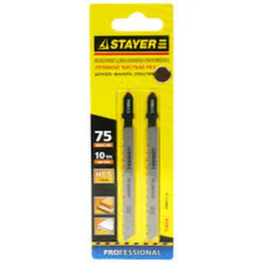 Купить Пилки для лобзика T101B для чистого реза по дереву фанере (2 шт), Stayer в интернет-магазине Akvilon.kz