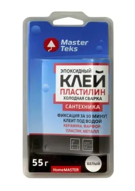 Купить Клей-пластилин эпоксидный, холодная сварка, для сантехники, белый, 55 гр, Masterteks в интернет-магазине Akvilon.kz
