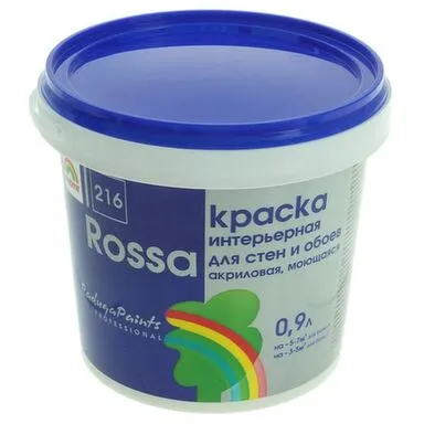 Купить Краска акриловая Радуга-216 Rossa для интерьеров матовая моющаяся база С 0,9 в интернет-магазине Akvilon.kz