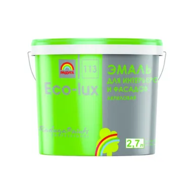 Купить Эмаль акриловая Радуга-113 Eсо-lux для интерьеров и фасадов база С 2,7 в интернет-магазине Akvilon.kz