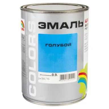 Купить Эмаль акриловая Радуга-220 цветная полуматовая 0,9 л Голубой в интернет-магазине Akvilon.kz