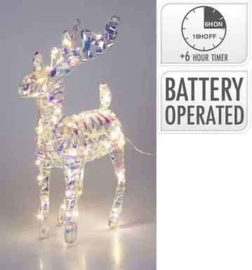 Купить Светильник декоративный Олень, 50 LED-ламп, 24x8x37 см, с функцией таймера, Koopman в интернет-магазине Akvilon.kz