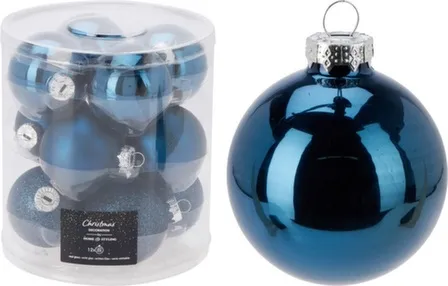 Купить Ёлочное украшение Шар, синий, диаметр 6 см, набор 12 шт, в ассортименте, Koopman в интернет-магазине Akvilon.kz