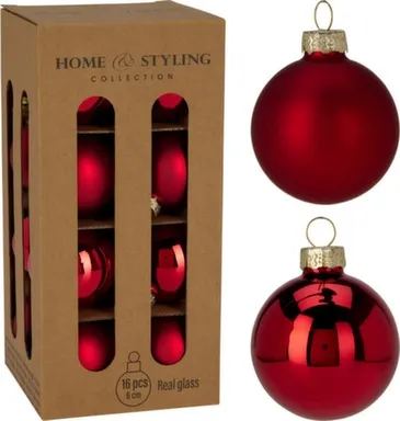 Купить Ёлочное украшение Шар, красный, диаметр 6 см, набор 16 шт, в ассортименте, Koopman в интернет-магазине Akvilon.kz